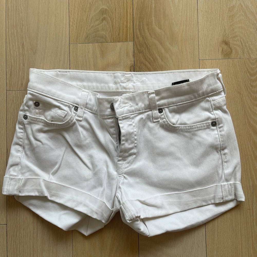 7 For All Mankind Denim Shorts - White (Size 27)